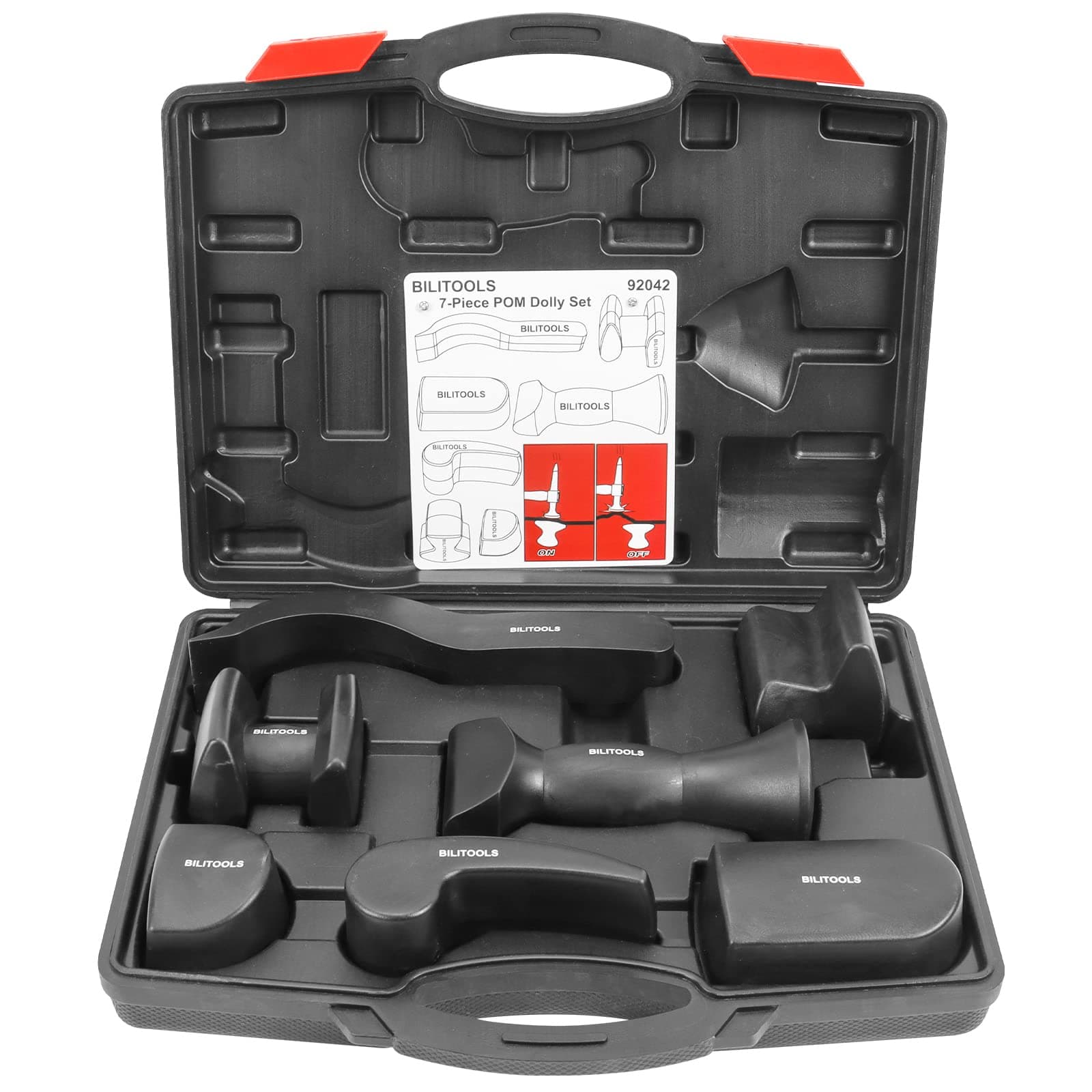 BILITOOLS Master 7-Piece Aluminum Auto Body Repair Tools, Specifical Aluminum Panel Friendly Dent Remover POM Body Dolly Set