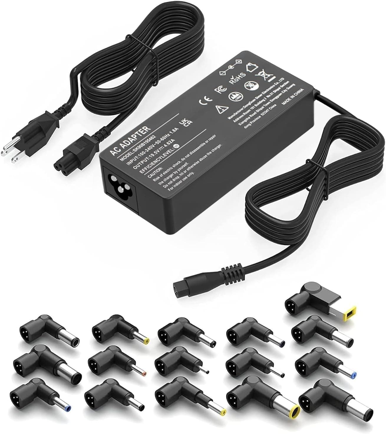 90W Universal AC Adapter Laptop Charger Replacement for Dell HP Acer Asus Lenovo IBM Sony Fujitsu Gateway Notebook Ultrabook Chromebook Power Supply Cord with 16 Tips