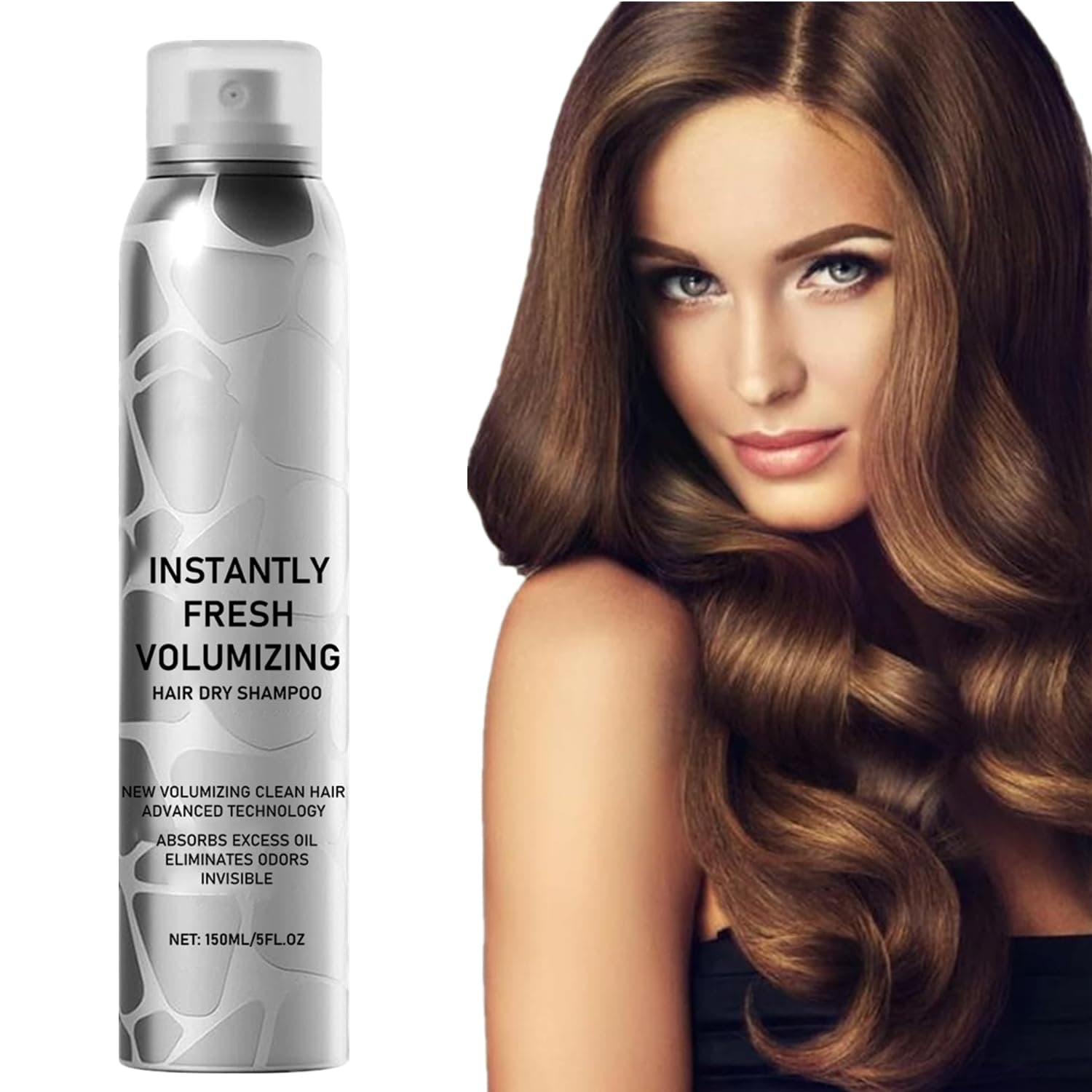 Volumizing Dry Shampoo, Instantly Fresh Volumizing Hair Dry Shampoo, Shampoos for Dark Hair, Refreshing And Non-Greasy Touch Activated Hair Shampoo(150ml)