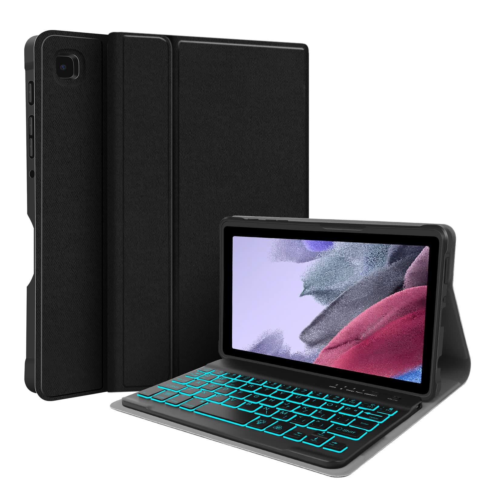 PIMOFEE Backlit Keyboard Case for Samsung-Galaxy-Tab A7 Lite 8.7" Model SM-T220/T225/T227U, Smart case with Detachable Wireless Backlit Keyboard Cover