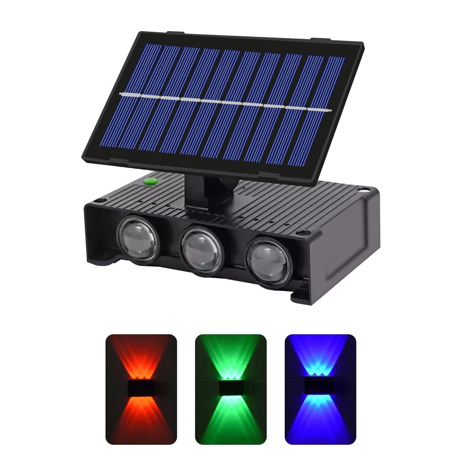 Epyz Solar Wall Light Outdoor UP & Down Waterproof Garden Decoration Wall Lamps Step Street Small Night Lamp Garden Lighting Fence Courtyard Decor 6 LED [ Multicolor, Pack of 1 ]