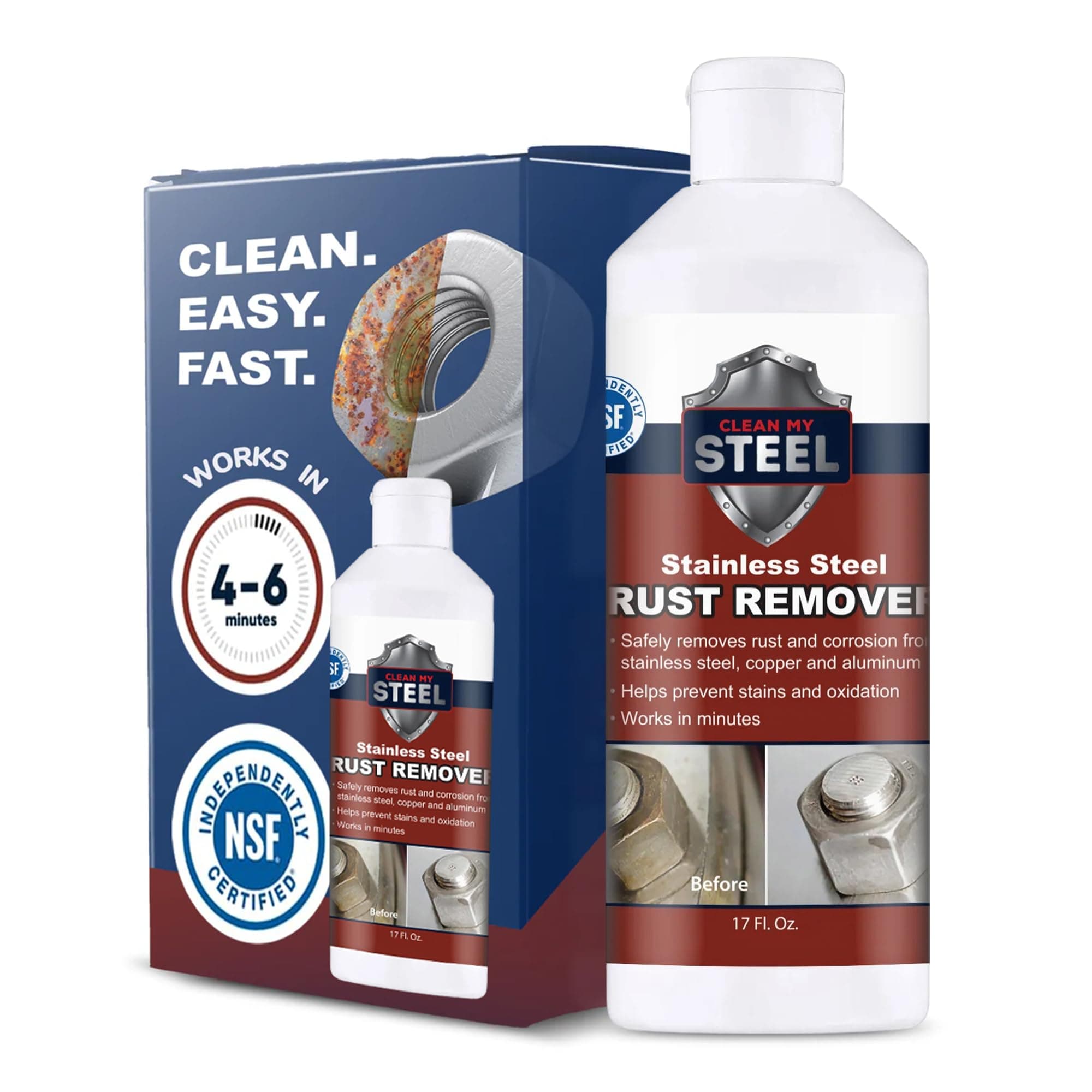 Stainless Concentrated Cleaner and Rust Remover Deep Penetrating Restores to Original Look Fast Acting And Easy To Use (17 oz)