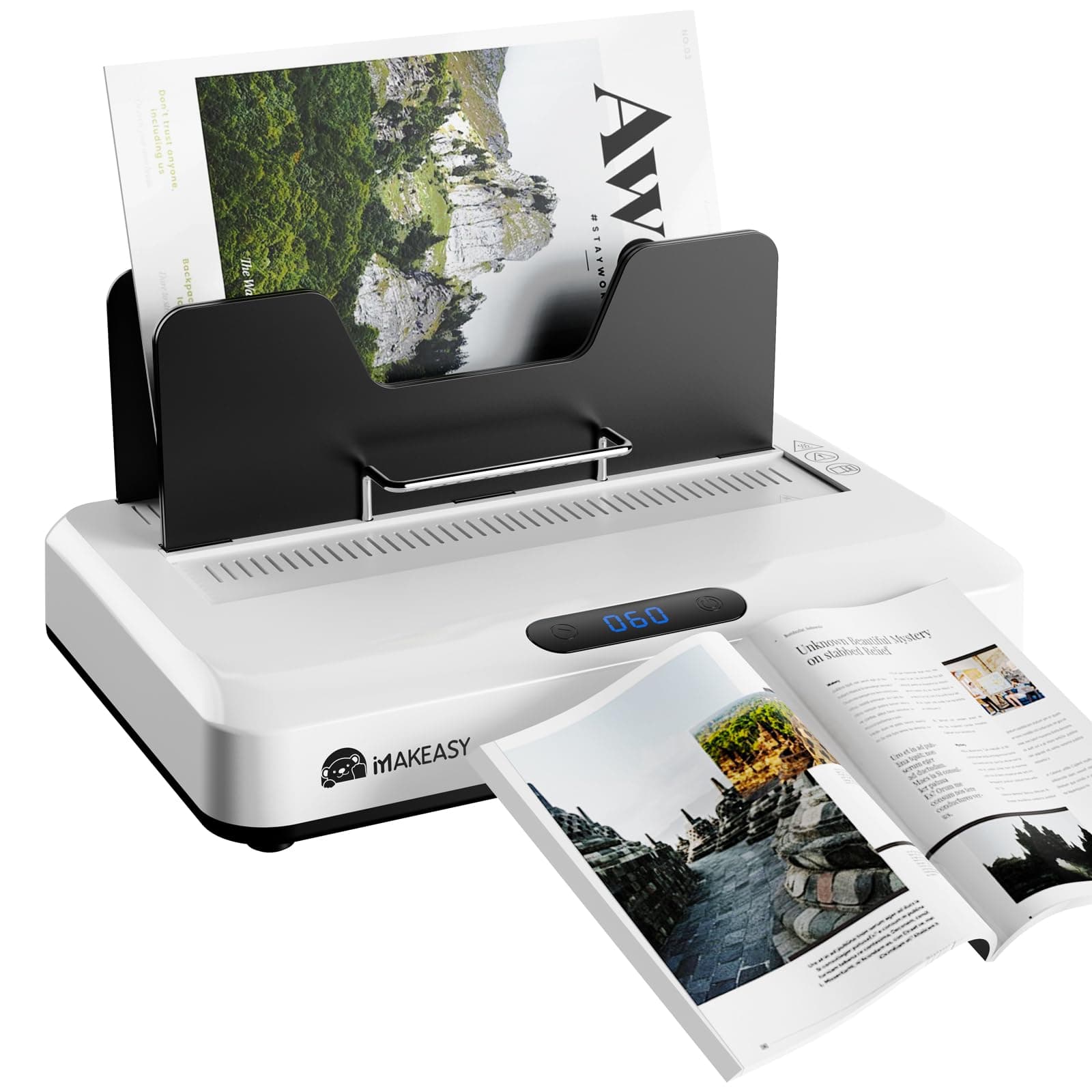 MAKEASY Thermal Binding Machine 500 Sheets Capacity with 10PCS Binding Covers, Digital Touch Panel, Air Cooling, Electric Thermal Binder for A4//A5/Letter Size Documents