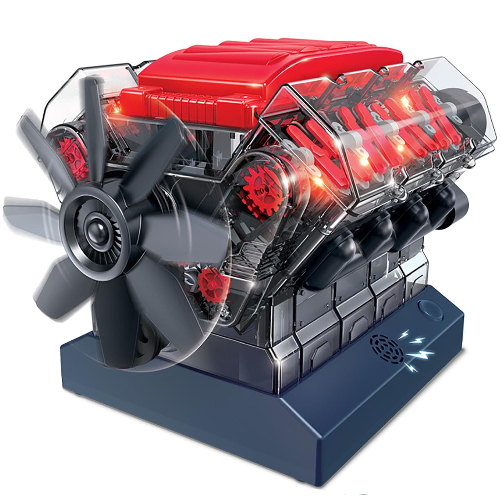 V8 Engine, 8 Cylinder Engine Kit, Features Augmented Reality, Sounds, Illumination, With Working Function, Four-Stroke Straight-Eight Gas Engine Working Model, For Science Experiment Physics