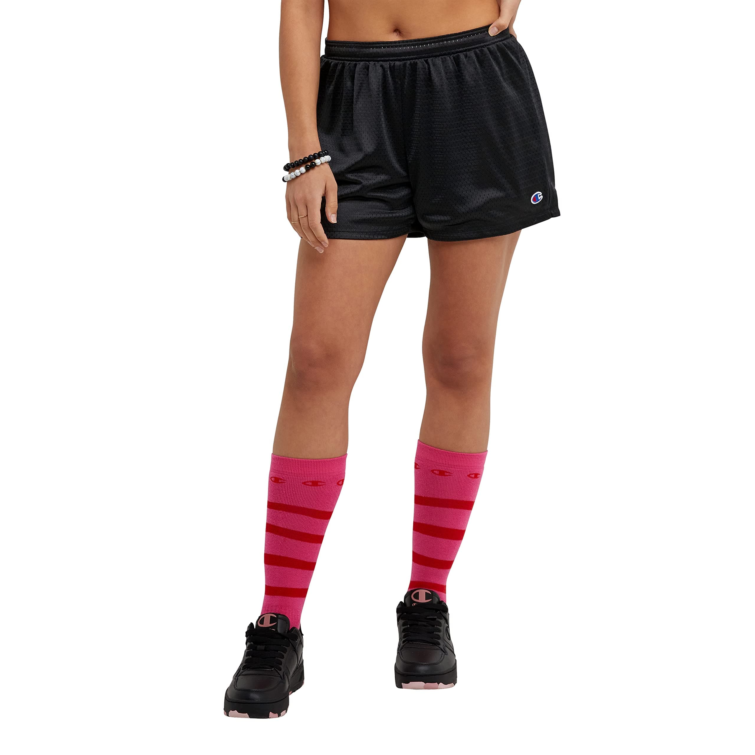 Champion Women's Shorts, Mesh Pull-on Shorts, Loose Mesh Shorts, Athletic Mesh Shorts, 4"