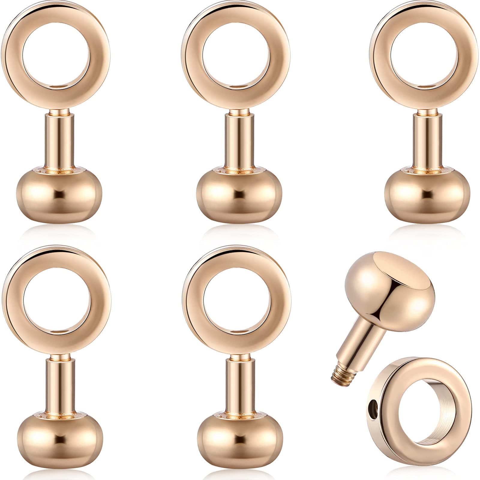 6 Piece Zipper Insert Copper Purse Bag Chain Strap Clip Metal Connective Buckle for Pochette Small Pouch (Light Gold)