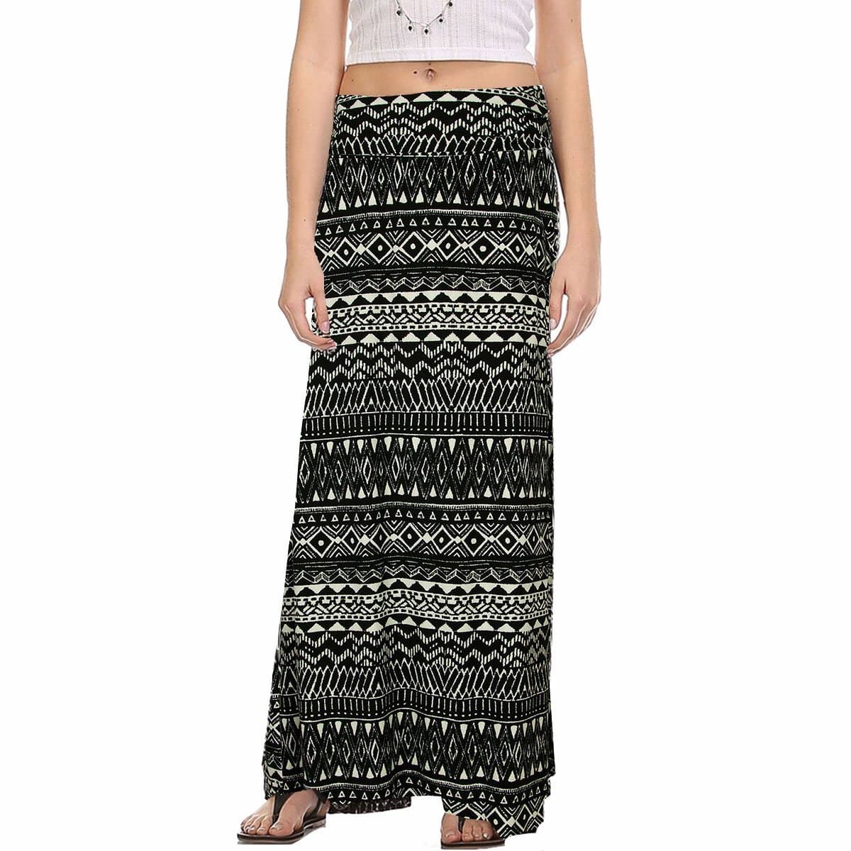 Angl Lee Women's Multicolored African Print Boho High Waist Beach Retro Maxi Long Skirt