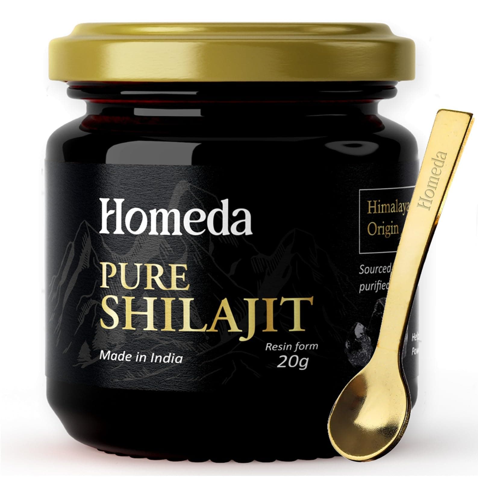 Pure Himalayan Shilajit Original/Shilajeet Original, Ayurvedic Shilajit Resin Original for Men and Women, Kashmiri, Natural, Pure | शिलाजीत शुद्ध - 20g - Pack of 1