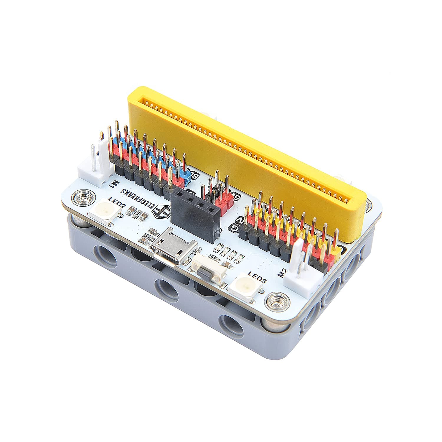 ELECFREAKS microbit Wukong Expansion Board Adapter for microbit Drive 8-Way Servo / 2-Way Motor / 8-Way Sensor, Breakout Board with 8 LED / 4 Rainbow LED
