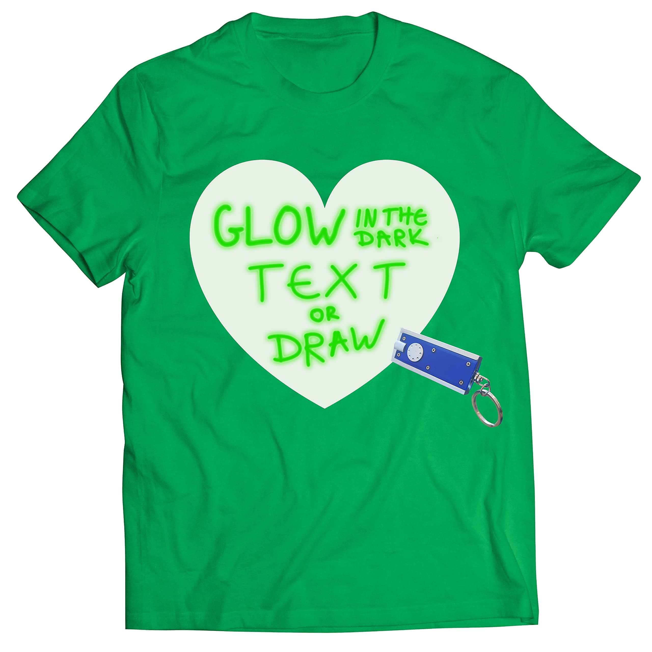 lepni.meMens T Shirt Personalise Your Own Glow in The Dark Shirt with Neon Light Birthday Party Festival Accessories