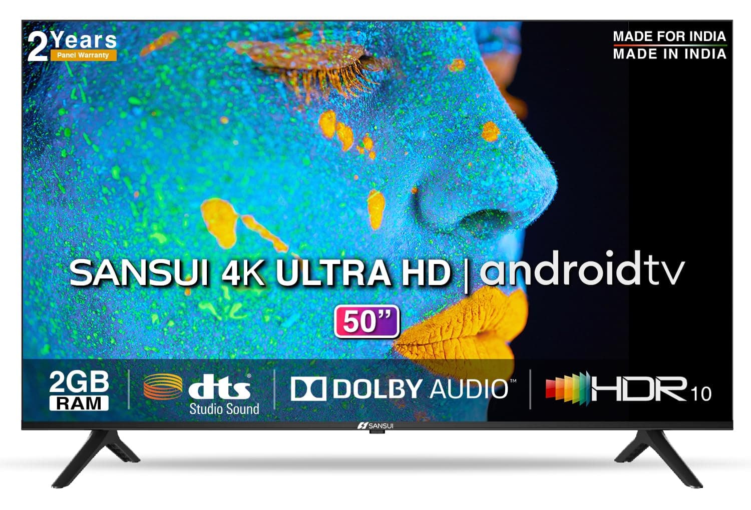 Sansui 127 cm (50 inches) 4K Ultra HD Certified Android LED TV JSW50ASUHD (Mystique Black)