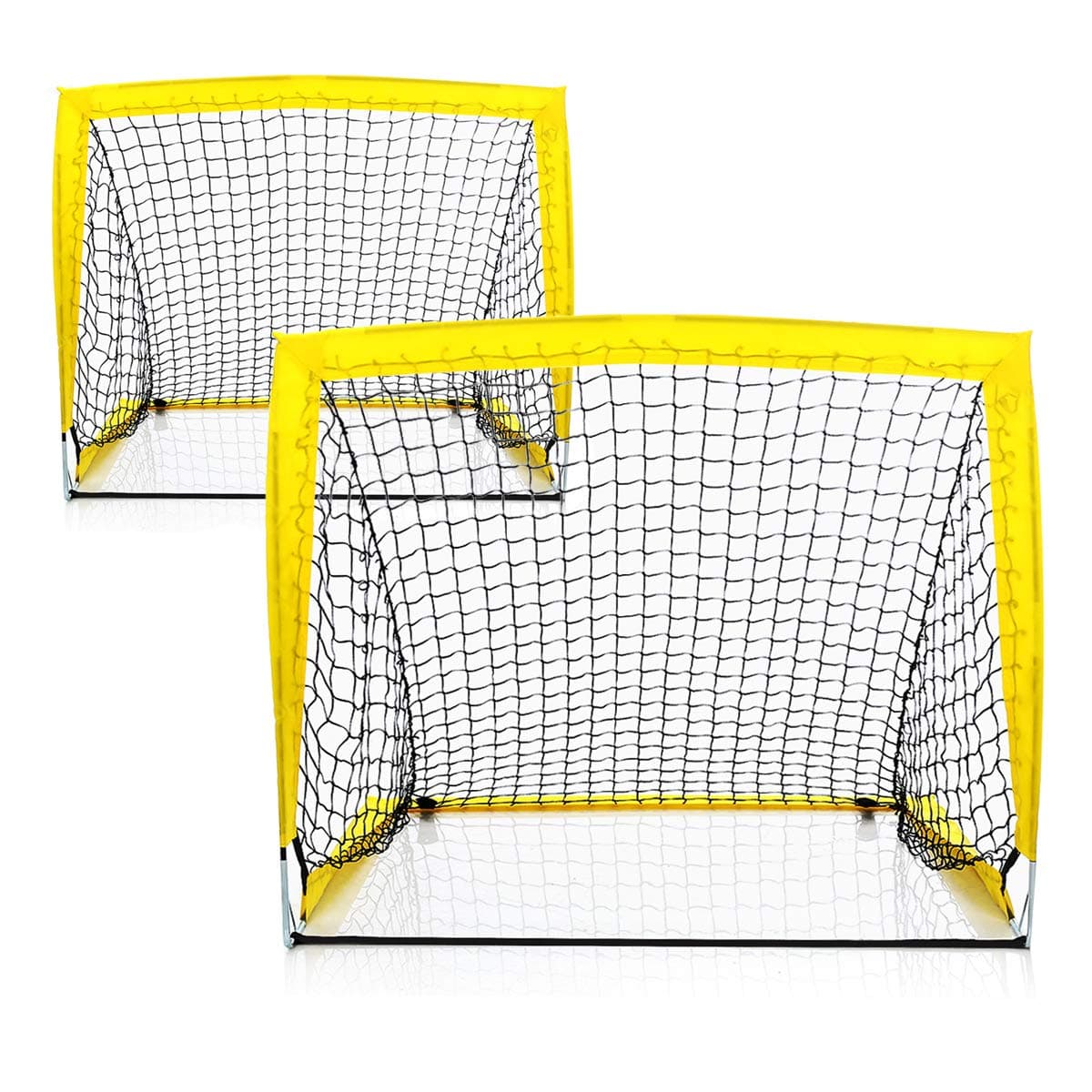 Portable Foldable Soccer Goal for Kids, Folding Kids Sports Football Goal Door Set Football Gate Indoor/Outdoor Shooting Practice Goal Backyard Play, 2 Pcs