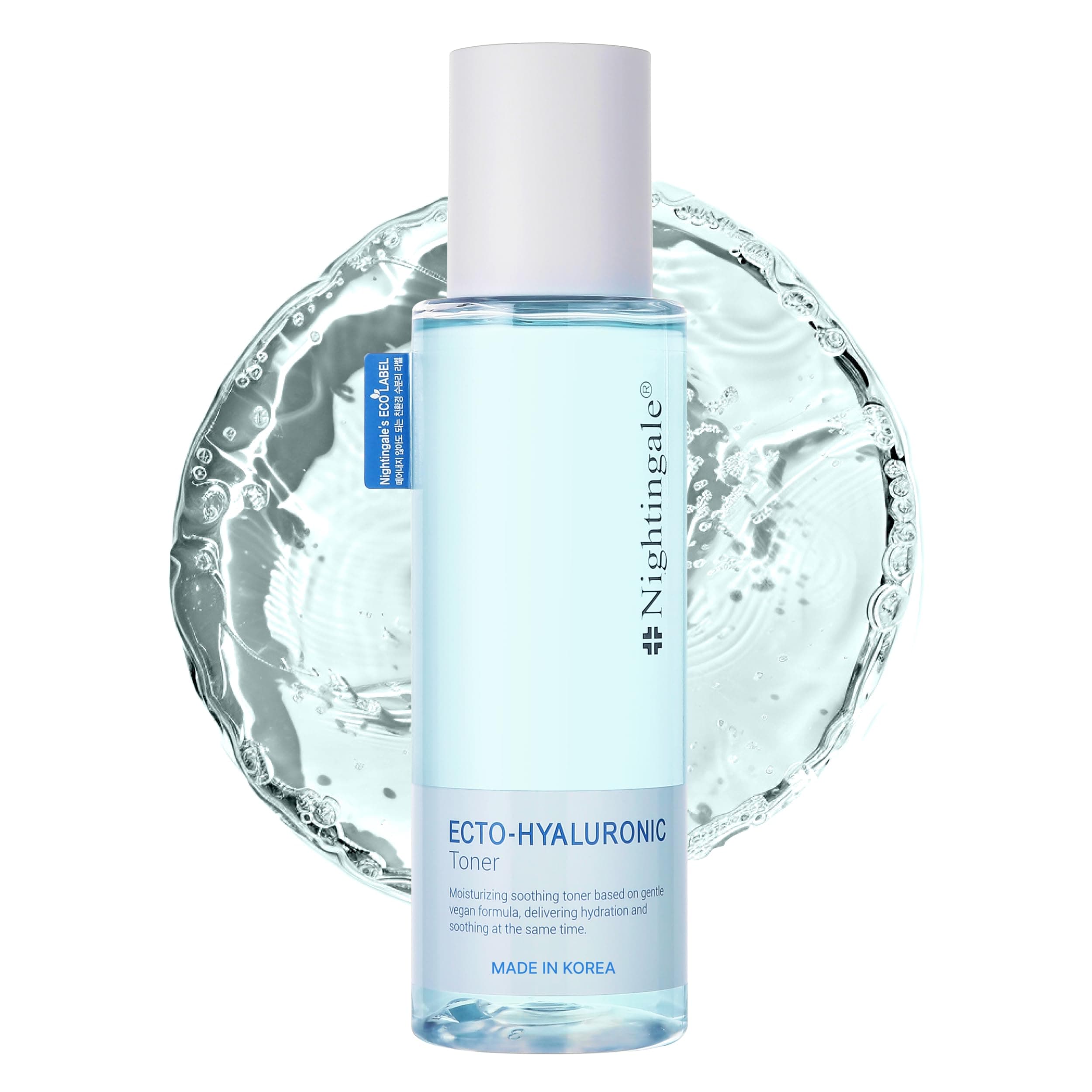 Nightingale ECTO Hyaluronic Hydrating Toner 200ml - Korean Skin Care Moisturizing & Brightening Treatment with Alantoin & CECA - Hypoallergenic, Cruelty Free, Natural Ingredients for Sensitive Skin