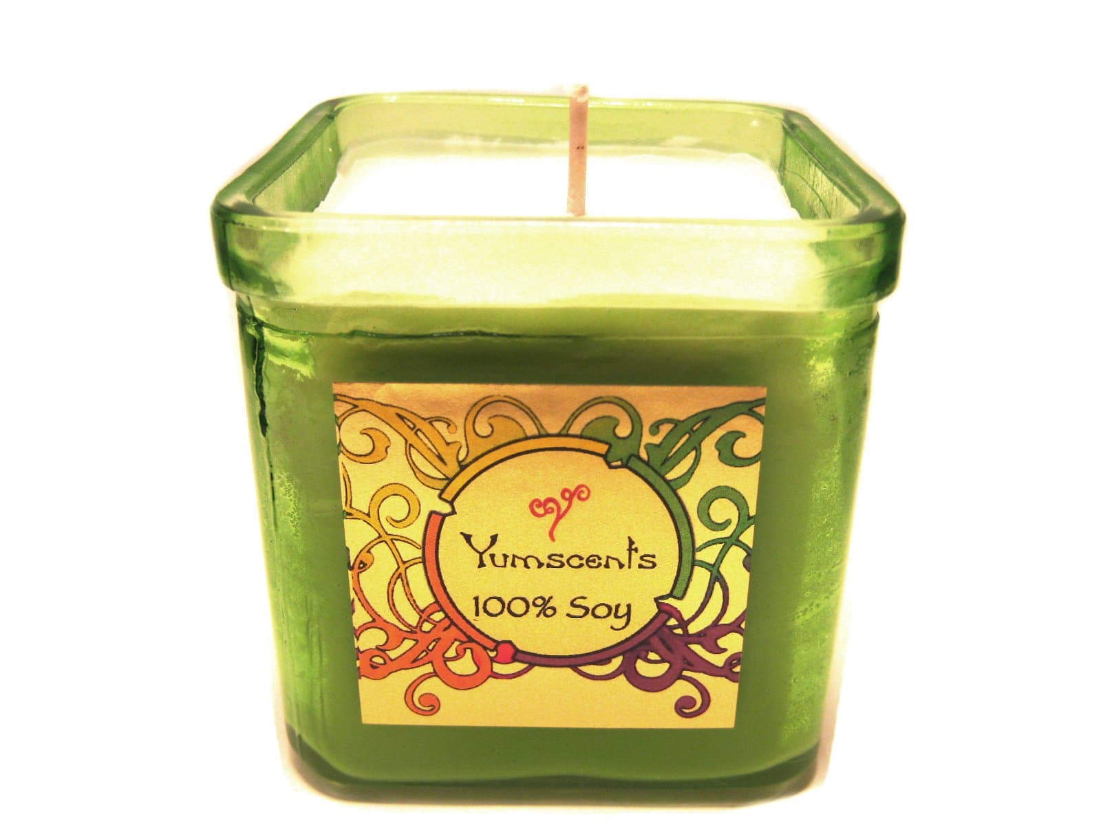 Yumscents BlackBerry Frankincense Soy Candle in Decorative Green Recycled Glass Container, 8-Ounce