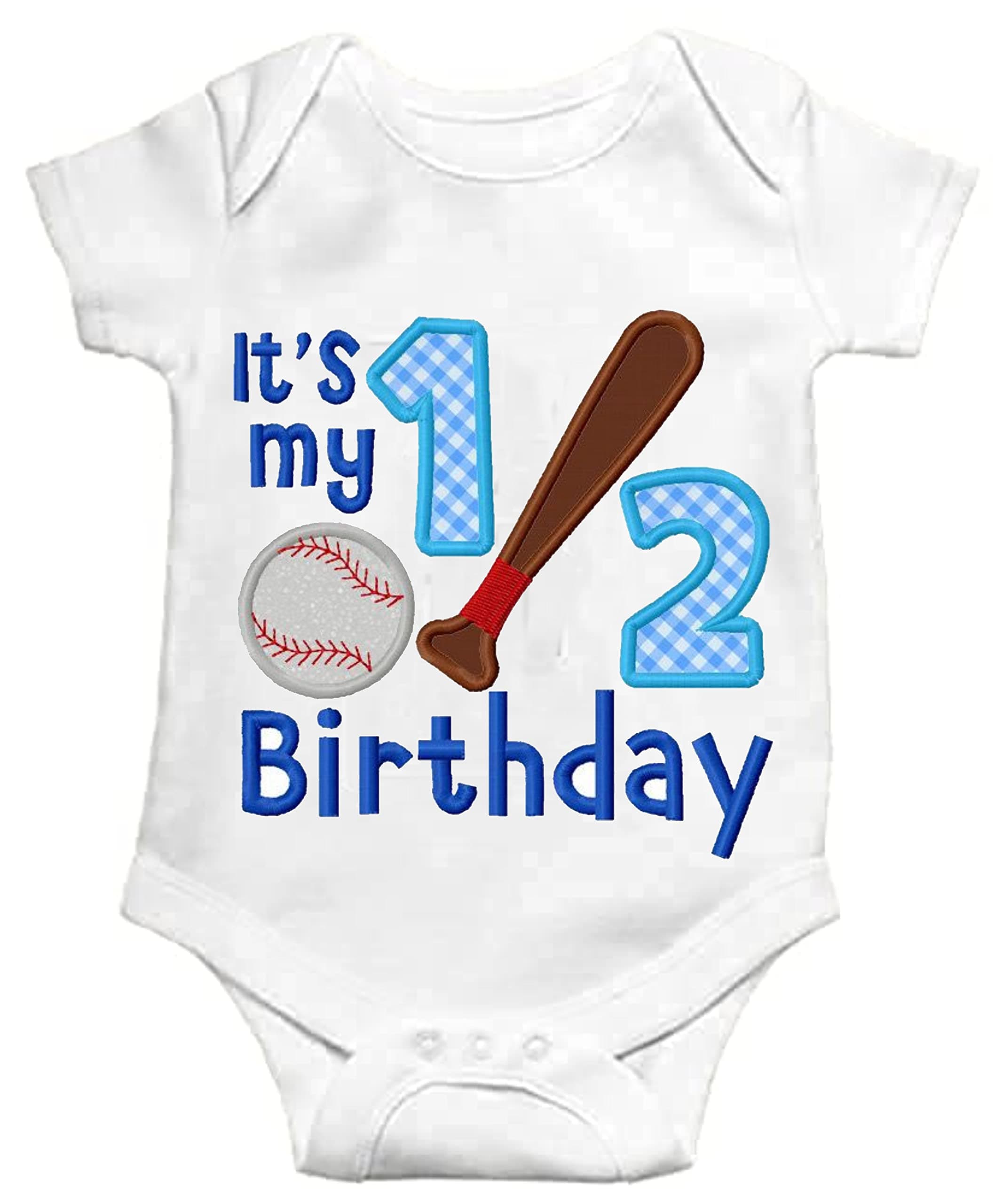 My 1/2 Birthday Romper| My First Half Birthday Printed Round Neck Kids Romper for Boys, Girls, Kids, and Babies Gift T-Shirts, Size 18 Good for 3 to 12 Months.