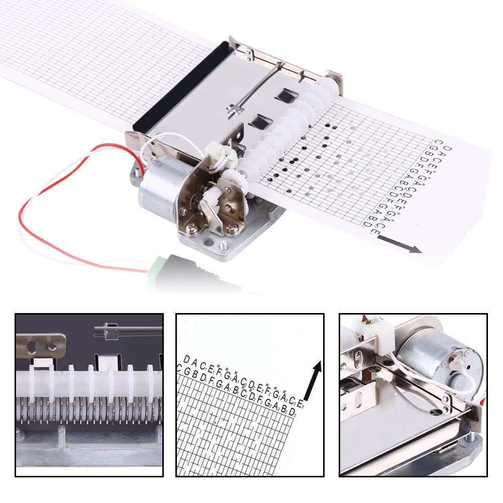 Automatic Music Box Movement Set 30 Note DIY With Hole Puncher 3 Paper Tapes Collectibles DIY Your Song Melody Special Personalize