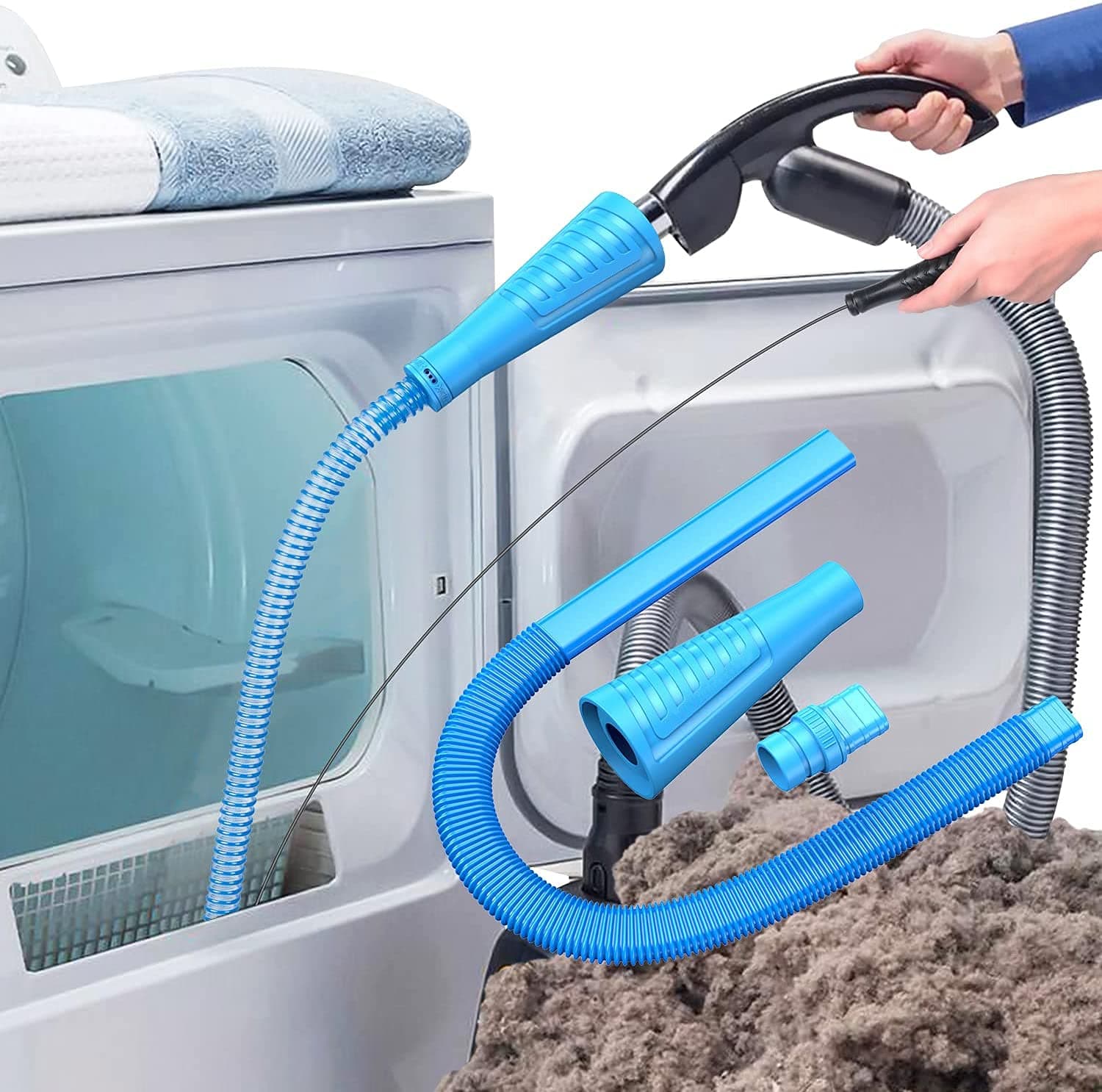 PetOde Dryer Vent Cleaner Kit V1+V2 Dryer Vent Vacuum Attachment Lint Remover Power Washer and Dryer Vent Vacuum Hose