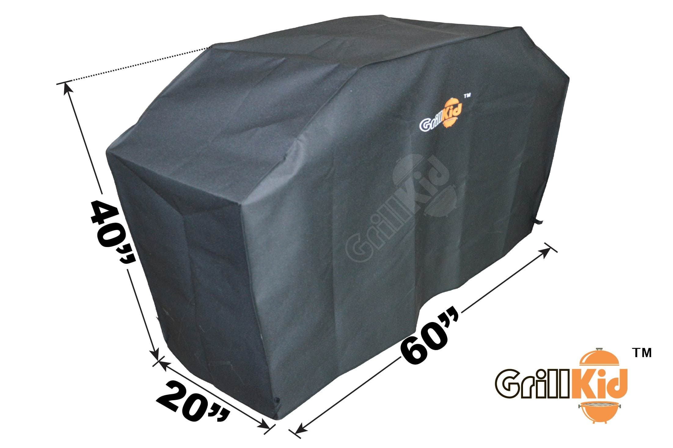 Grillkid CV60 60”X20”X40” Universal Polyester with PE Lining Gas Grill Cover, Fits Most Medium Size Gas Grills.