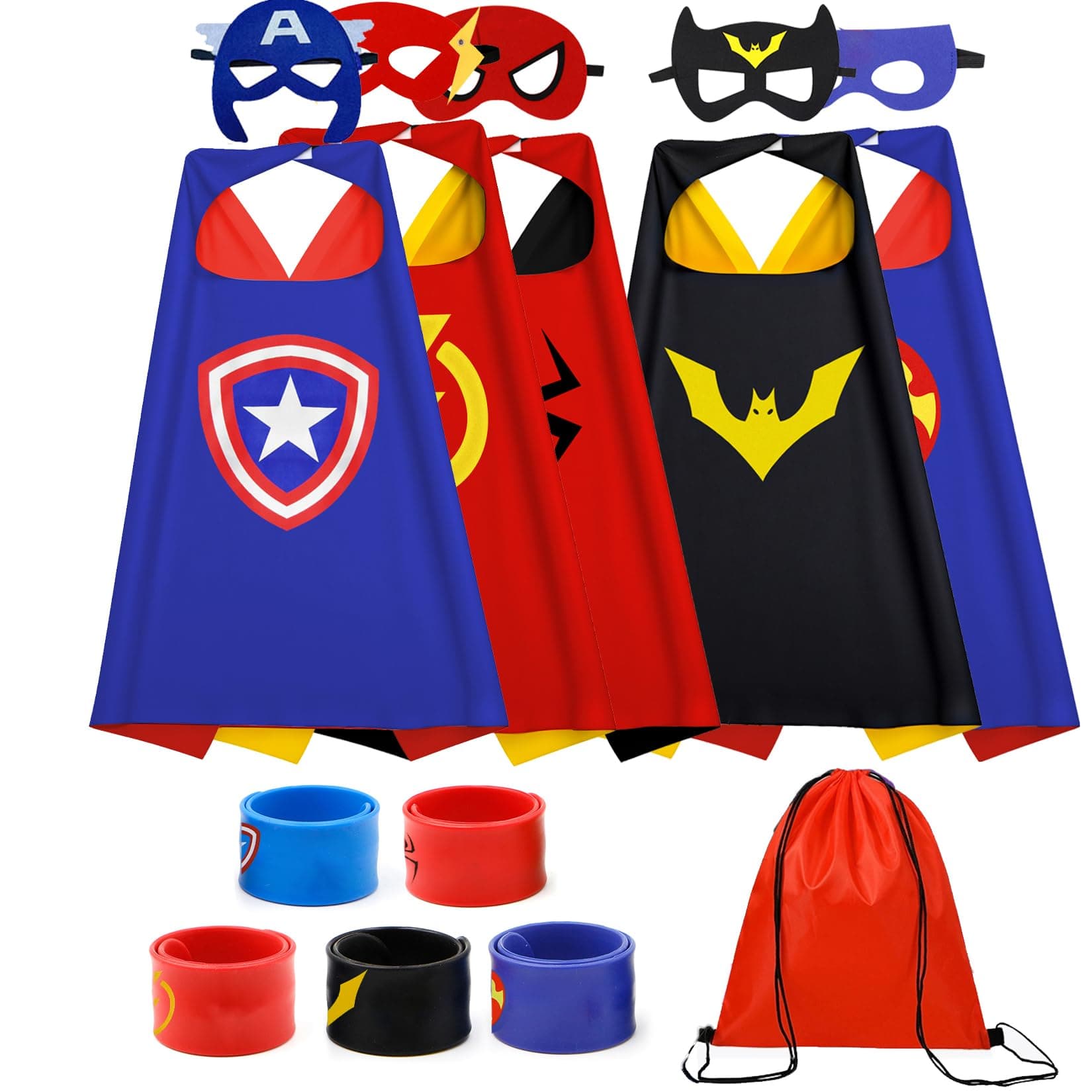 Kids Capes Set and Wristbands Kids Costumes Halloween Christmas Cosplay Dress Up for Boys Girls