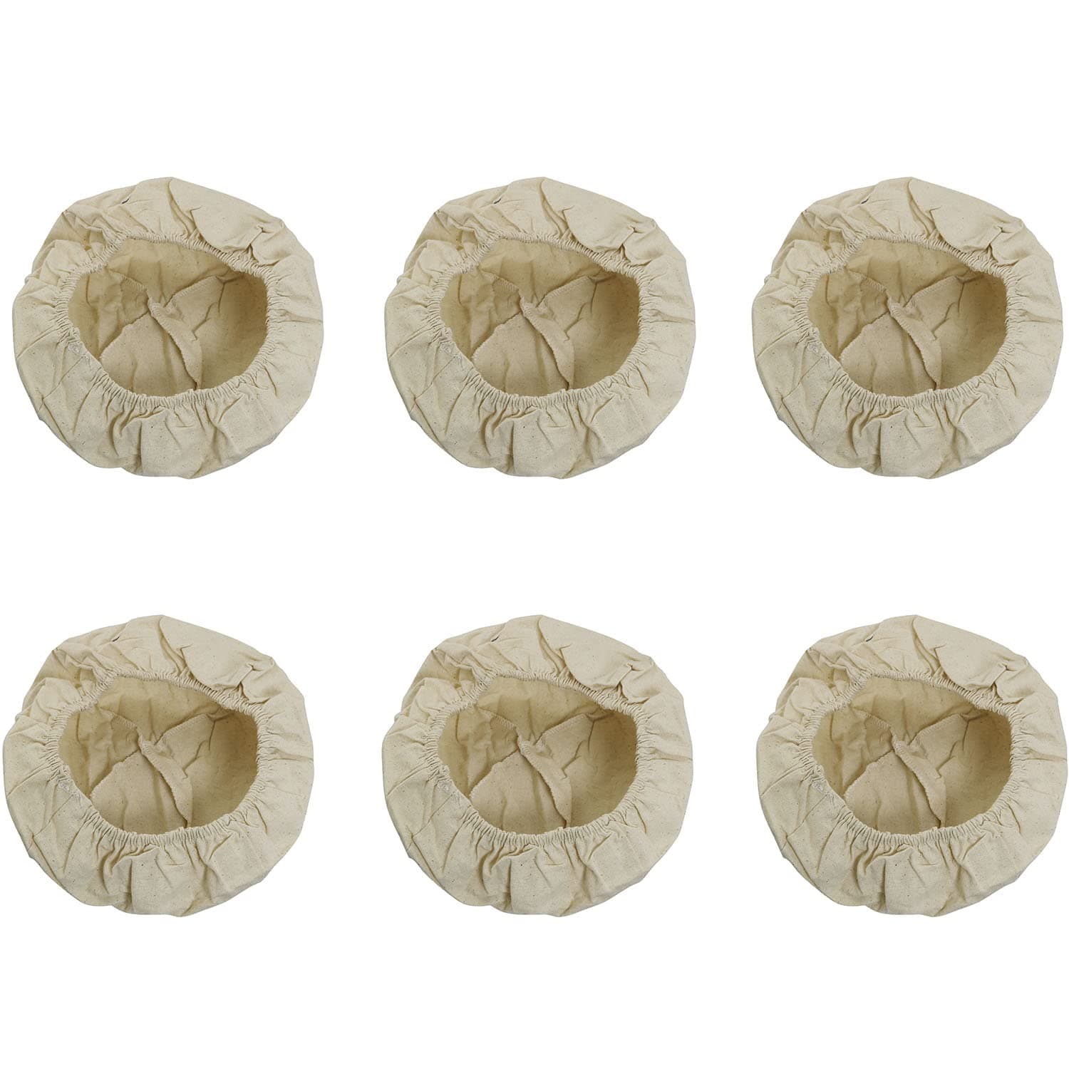 6PCS Rattan Baking Dough Basket Cover Natural Rattan Banneton Proofing Cloth Round Bread Proofing Basket Cloth Liner
