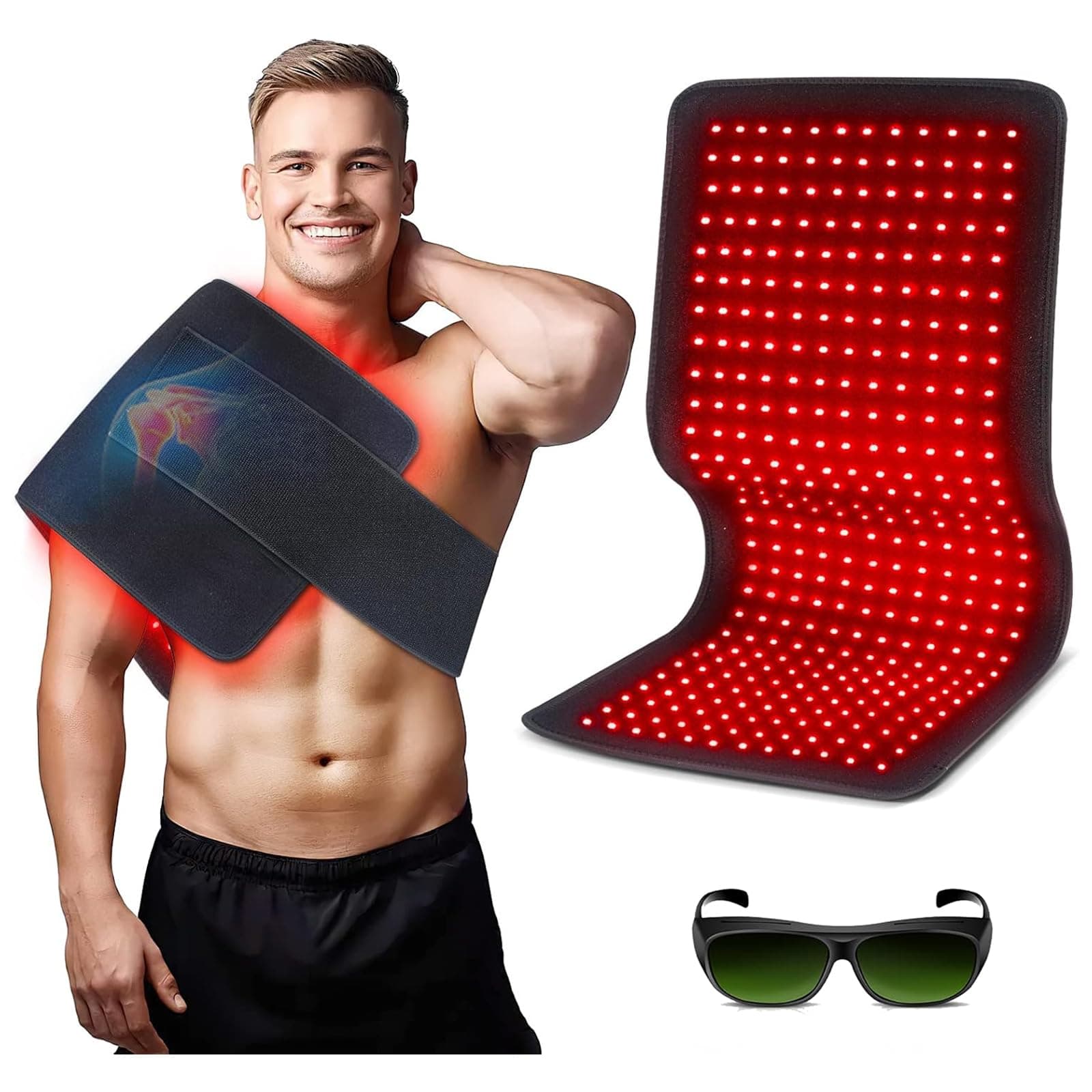 - Red Light Therapy Pad for Body, 60W LED Red & Infrared Light Device Mat with 660nm & 850nm Wavelengths for Waist Back Shoulder Muscle Pain Relief FSA Eligible