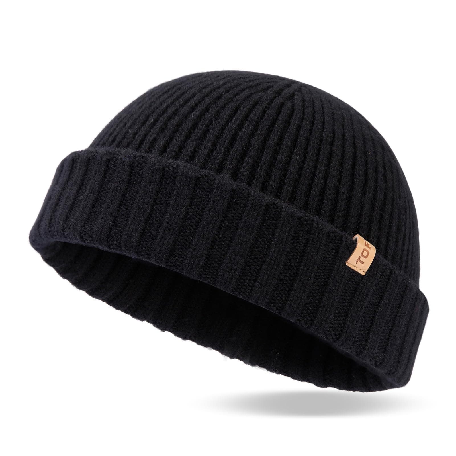 PolarWool™ 100% Merino Wool Short Fisherman Beanie Hats for Men Women Knit Skull Cap Cuffed Beanies Warm Winter Hats