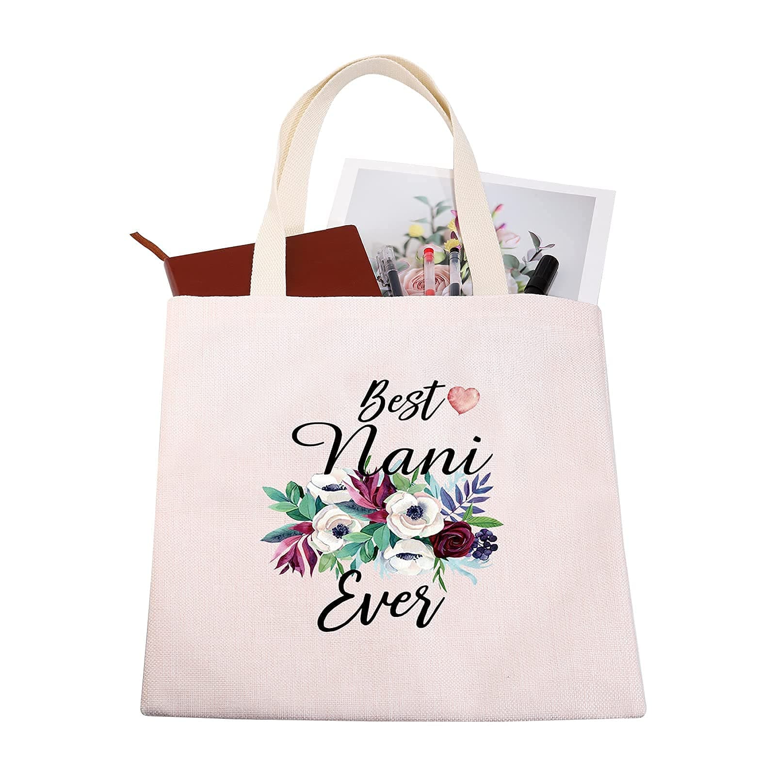 TSOTMOBest Nani Ever Makeup Bag Nani Gift Grandma Gift from Grandchildren Grandma Birthday Gift, Nani canvas, Cosmetic Bags