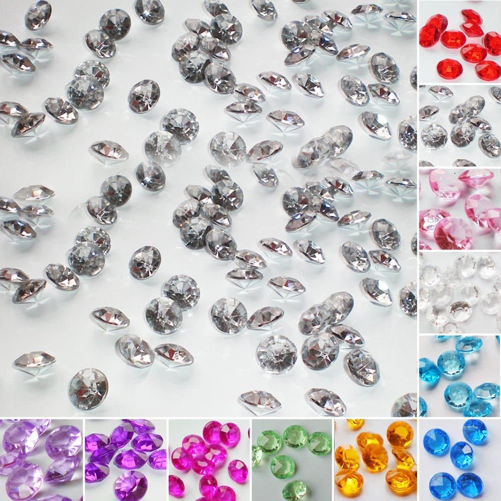 * Xmas Clearance * TtS 2000 6MM Scatter Diamonds Table Crystals Acrylic Confetti Wedding Party (Silver)