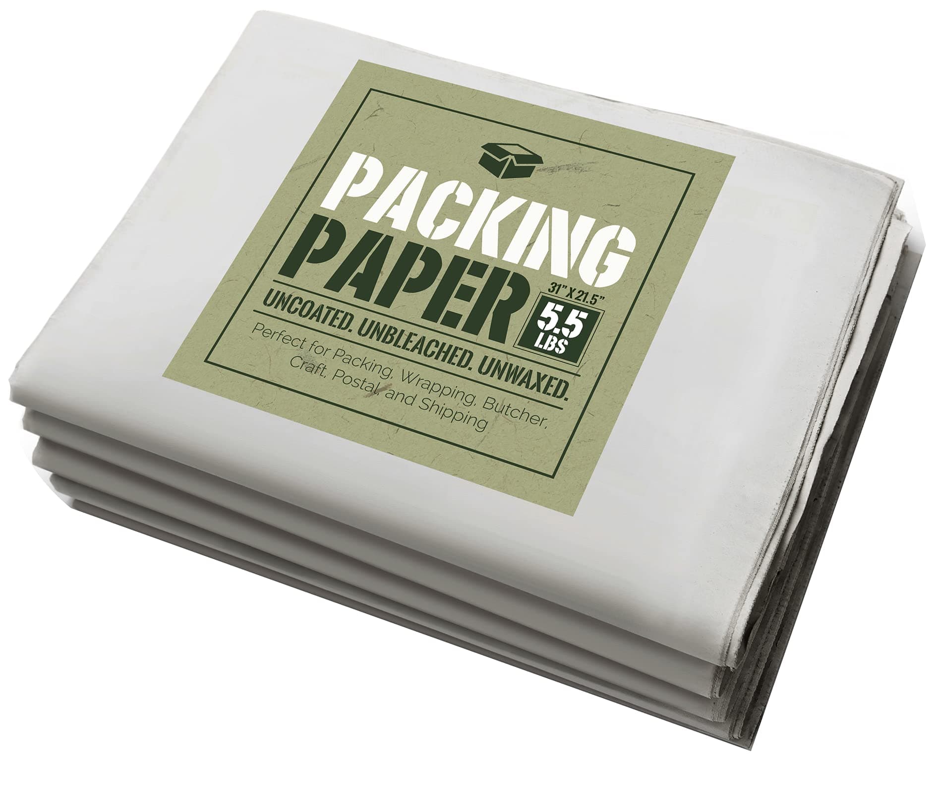 Tenby Living Newsprint Packing Paper: 5.5 lbs of Uncoated, Unbleached, and Unwaxed Newsprint Paper, 31" x 21.5" Premium Quality