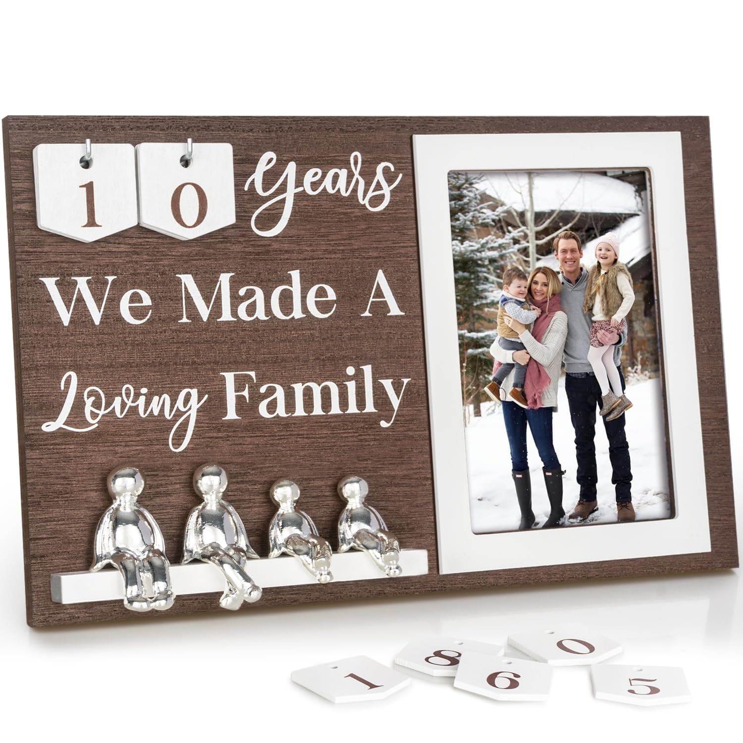 10 Year Anniversary Idea Gifts for Him, 10th Wedding Anniversary for Couples Gift 10 Year Tin Anniversary Personalized Gifts for Wife Her Great Family Decor Family Tree Gift Ideas Anniversary Aluminum