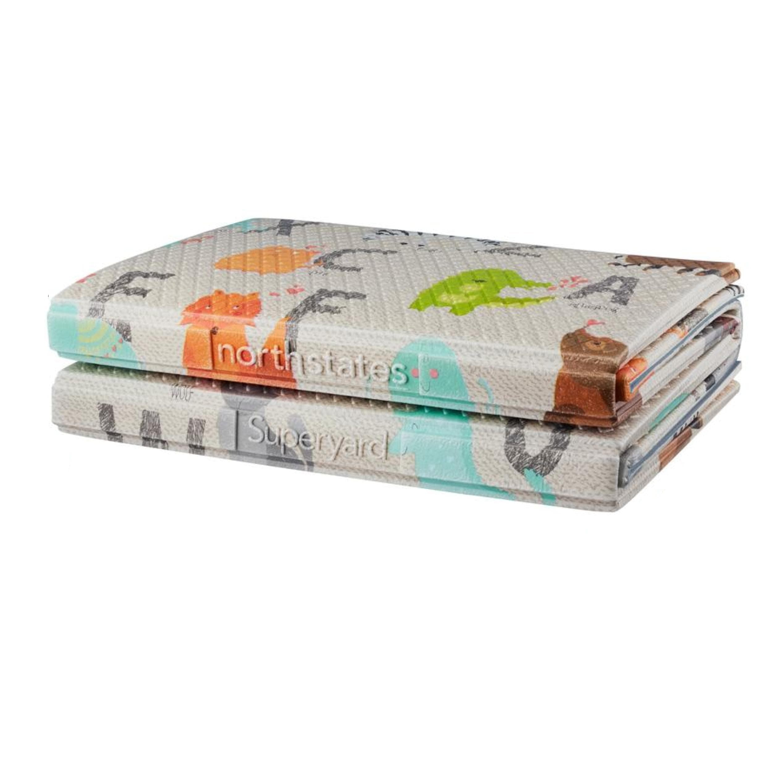 North States 71" x 71" Folding ABC Play Mat - Extra large, designed to fit 6-panel or 8-panel Superyards. Foldable. Almost 36 square feet of play space (ABC multicolored) 141 [parallel import goods]