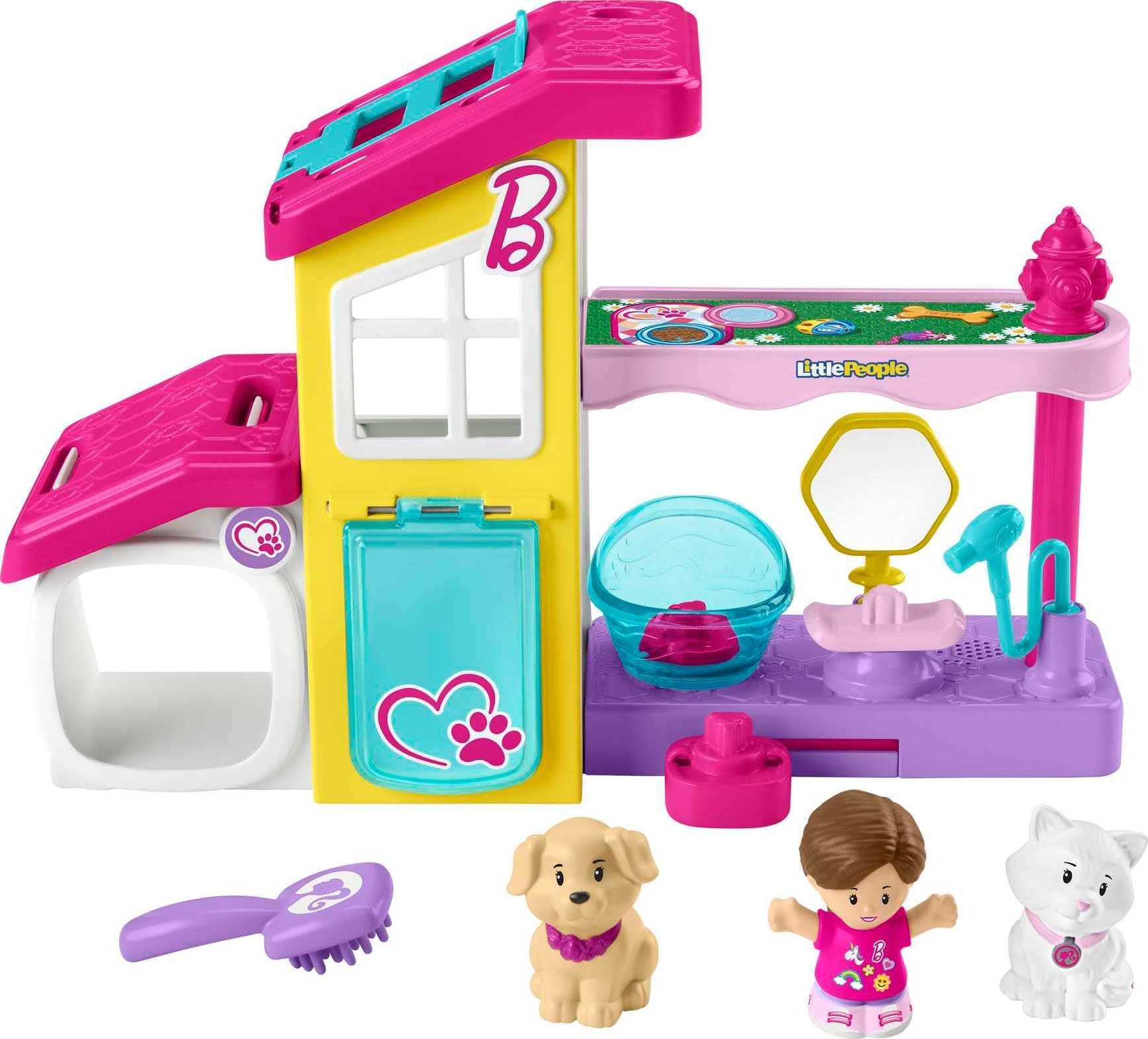 Little People Barbie Toddler Toy Play and Care Pet Spa Playset with Music & Sounds for Pretend Play Kids Ages 18+ Months