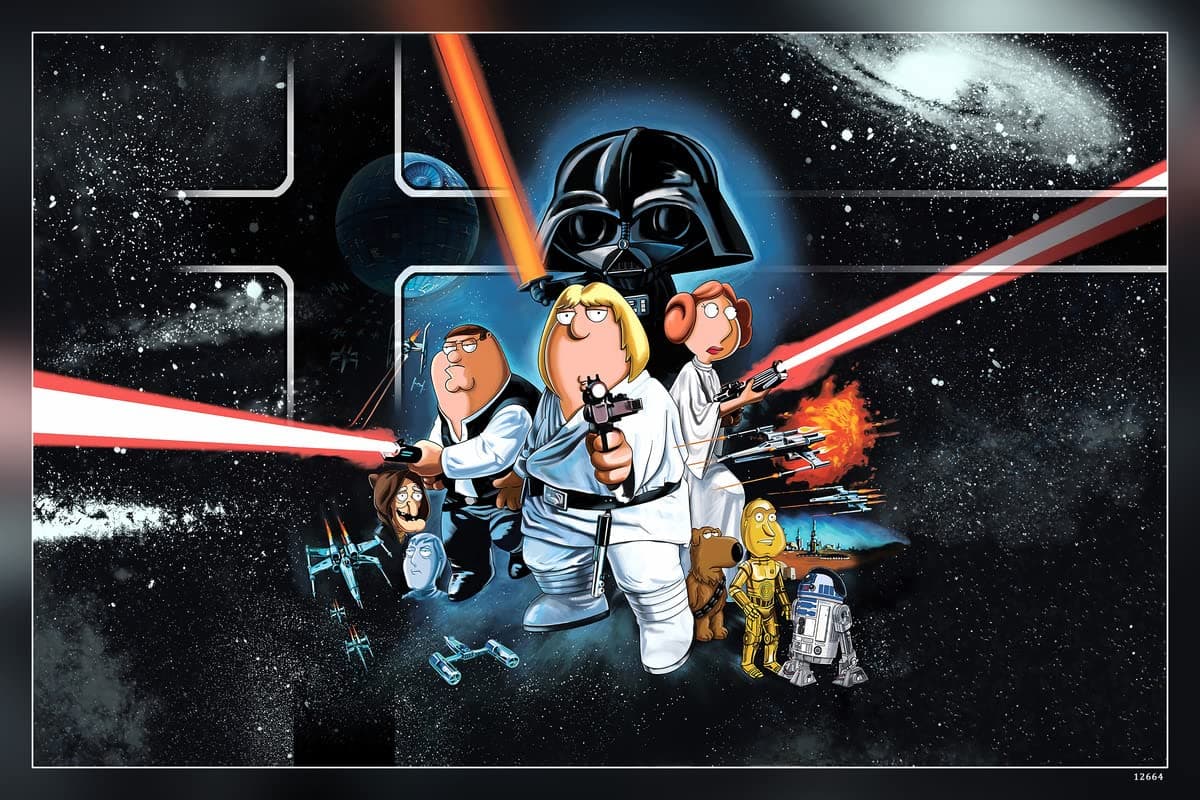 POSTERDADDY Humor Star Wars Family Guy Matte Finish Paper Poster Print 12 x 18 Inch (Multicolor) PD-12664