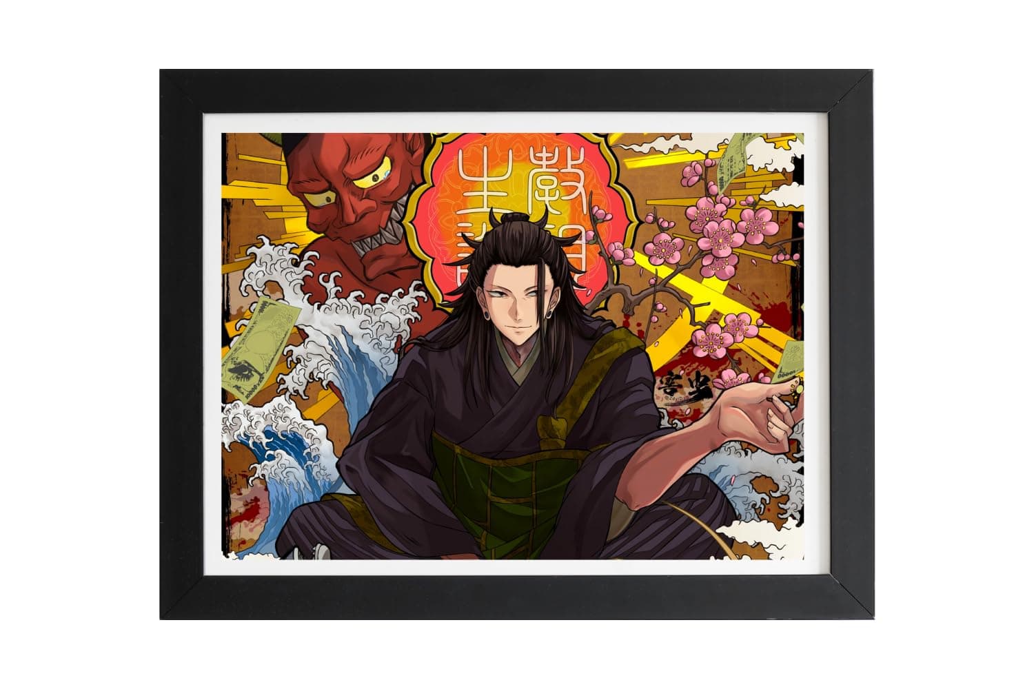 YourCanvas | Suguru Geto | Jujutsu Kaisen Anime Frames By YourCanvas | Lanndscape (Black Framed 10×13 inches, Suguru Geto)