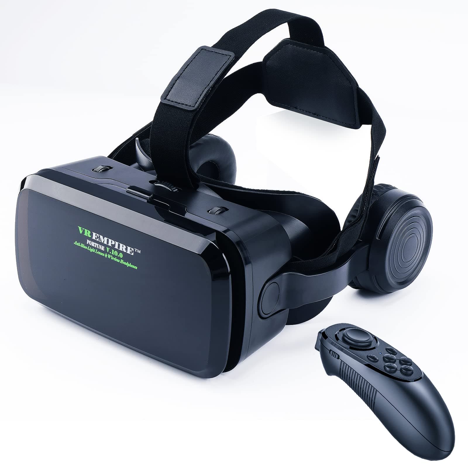 VR Headset Virtual Reality Headset 3D Glasses with 120°FOV, Anti-Blue-Light Lenses, Stereo Headset, for All Smartphones with Length Below 6.3 inch Such as iPhone & Samsung HTC HP LG etc.