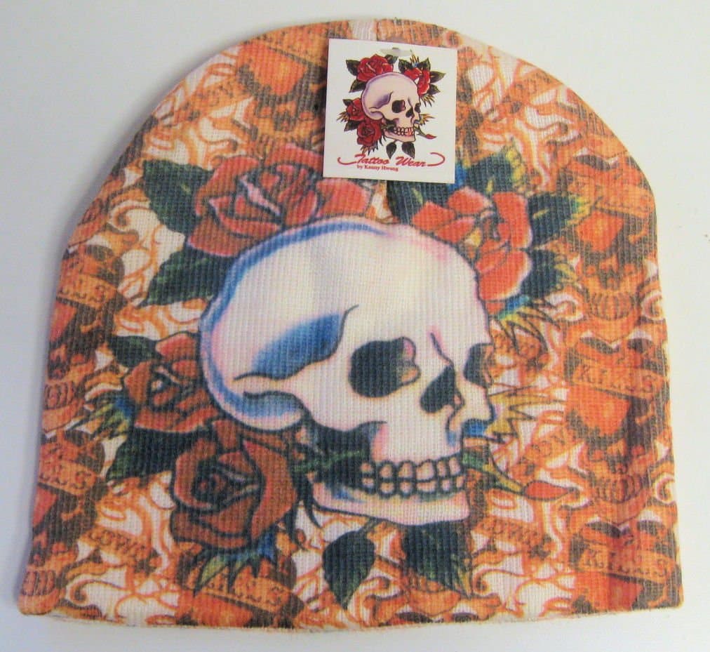 Tattoo Wear Skull Cap Skull with Roses ny Kenny Hwang 07