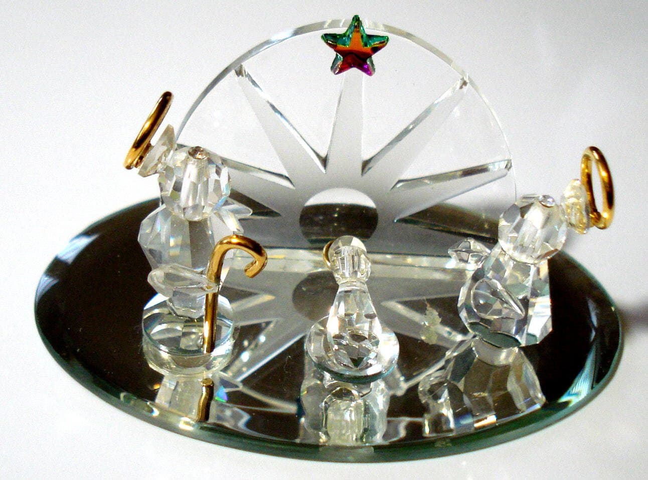 Crystal Nativity Scene Handcrafted By Bjcrystalgifts Using Swarovski Crystal