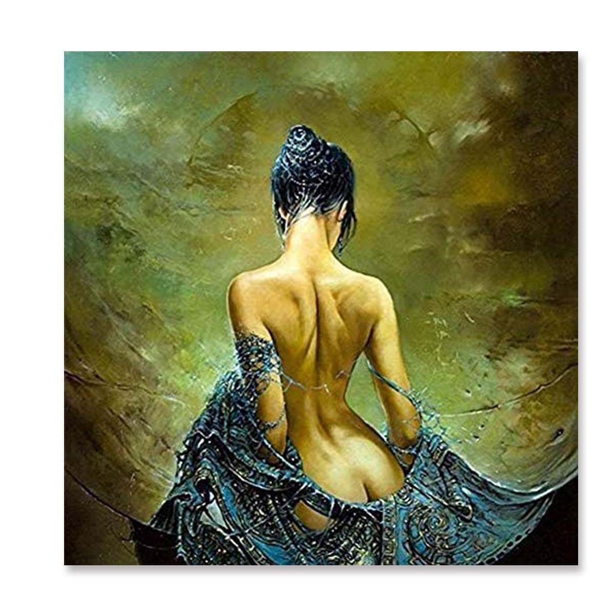 YEHO Art Gallery Painting Printed Sexy Lady Angel Naked Oil Painting on Canvas Wall Art Pictures for Living Room Home or Salon Decorations 24x36inches, Framed
