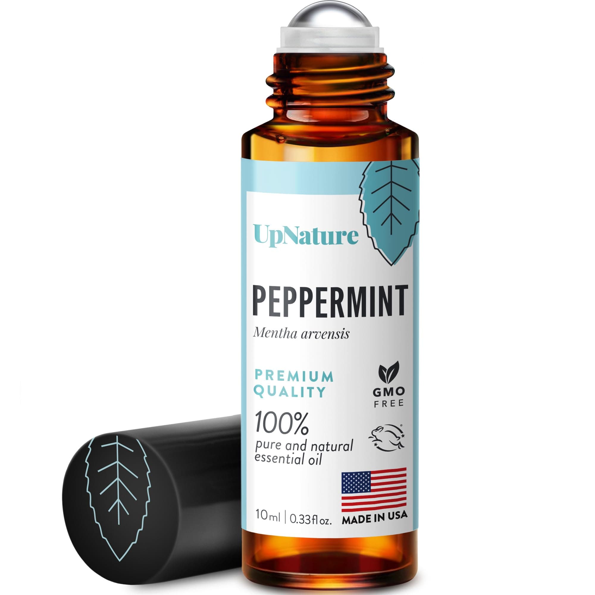 UpNature Peppermint Essential Oil Roll On - Topical Peppermint Oil - Relieves Head Tension, Pregnancy Essentials, Reduces Stress & Soothes Aches- Premium Quality, Therapeutic Grade Aromatherapy Oil