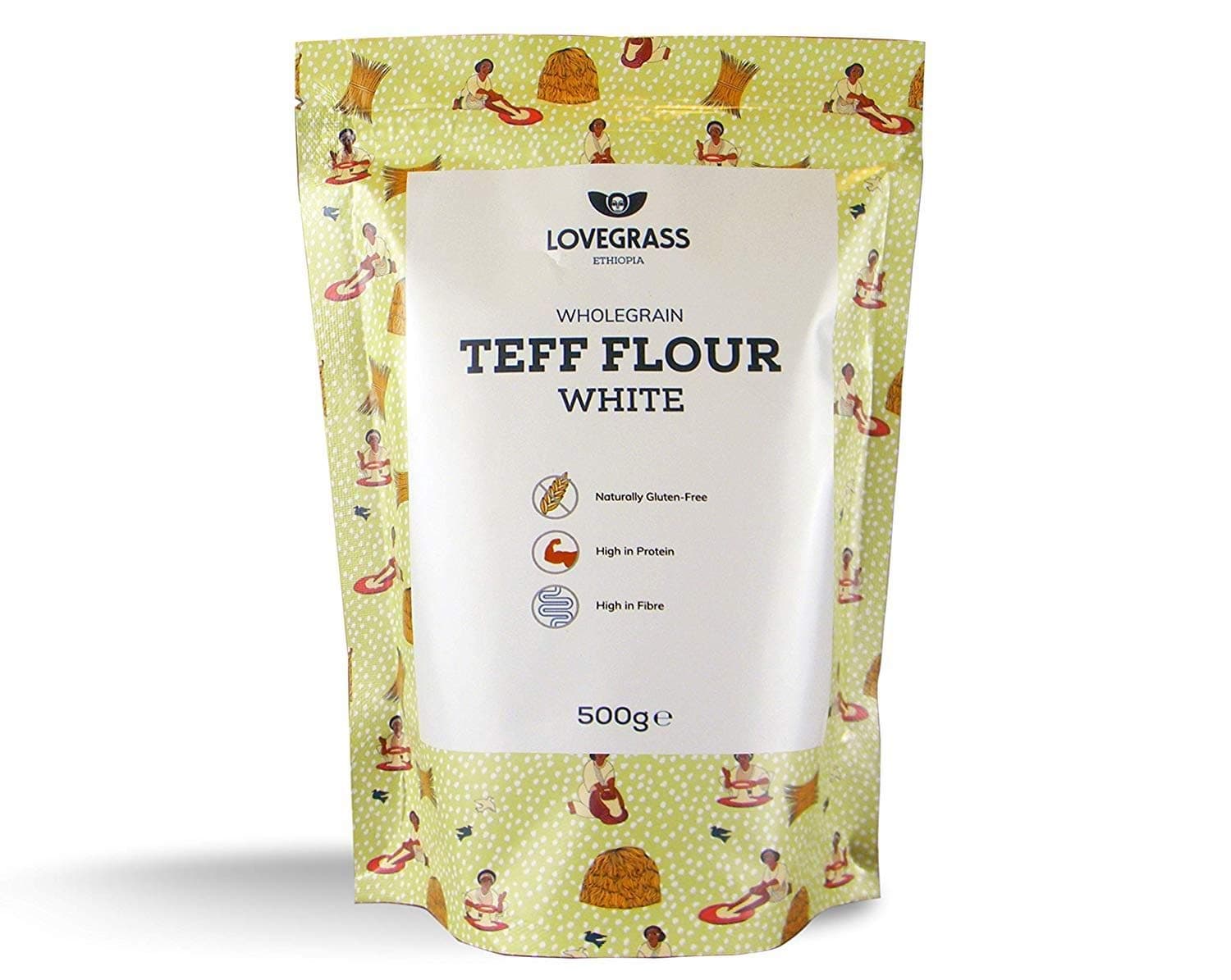 Wholegrain White Teff Flour 500g by Lovegrass Ethiopia