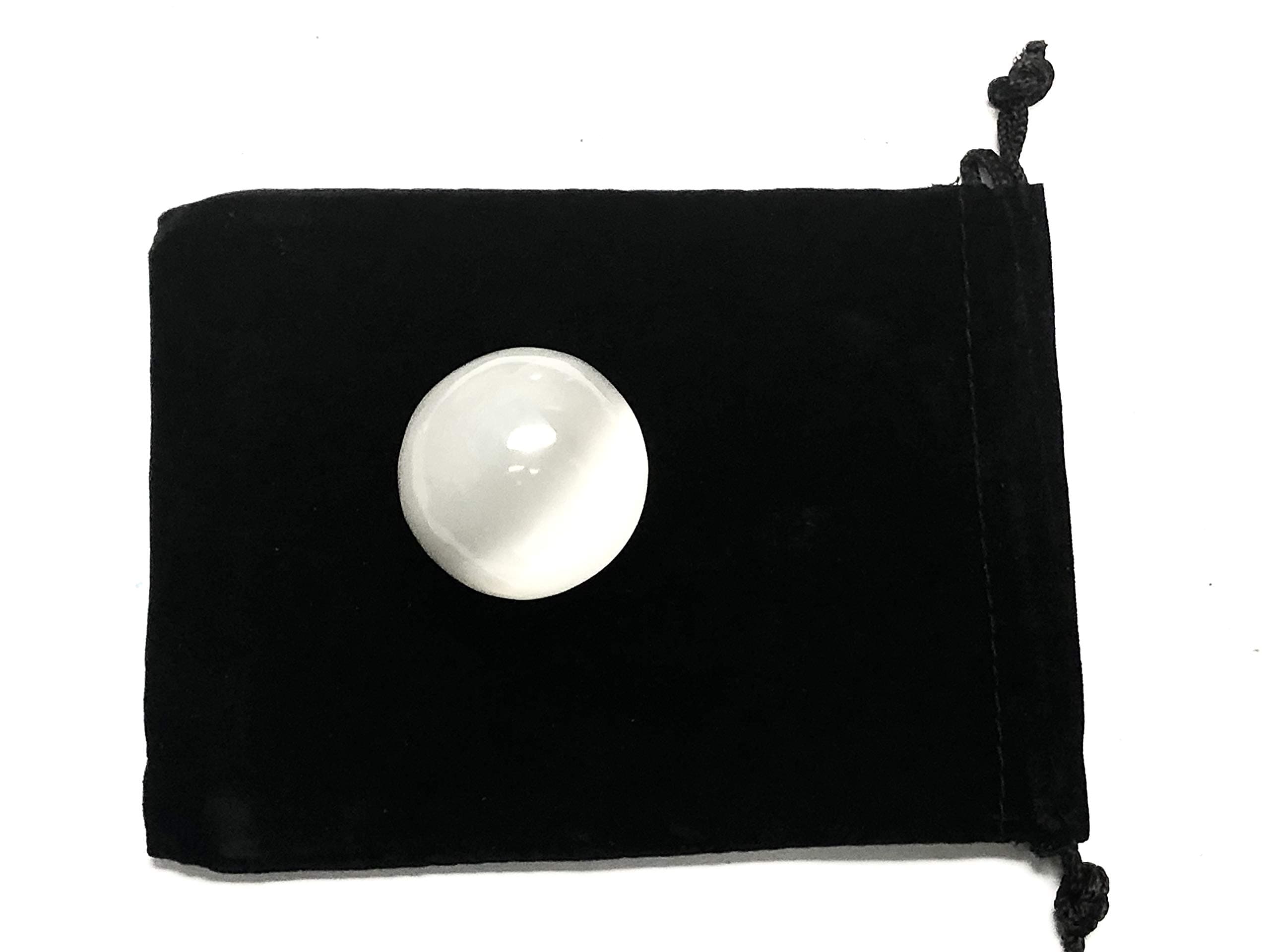 ZentronTM Crystal Collection: Selenite 40MM All Natural Gemstone Crystal Sphere and Velvet Pouch