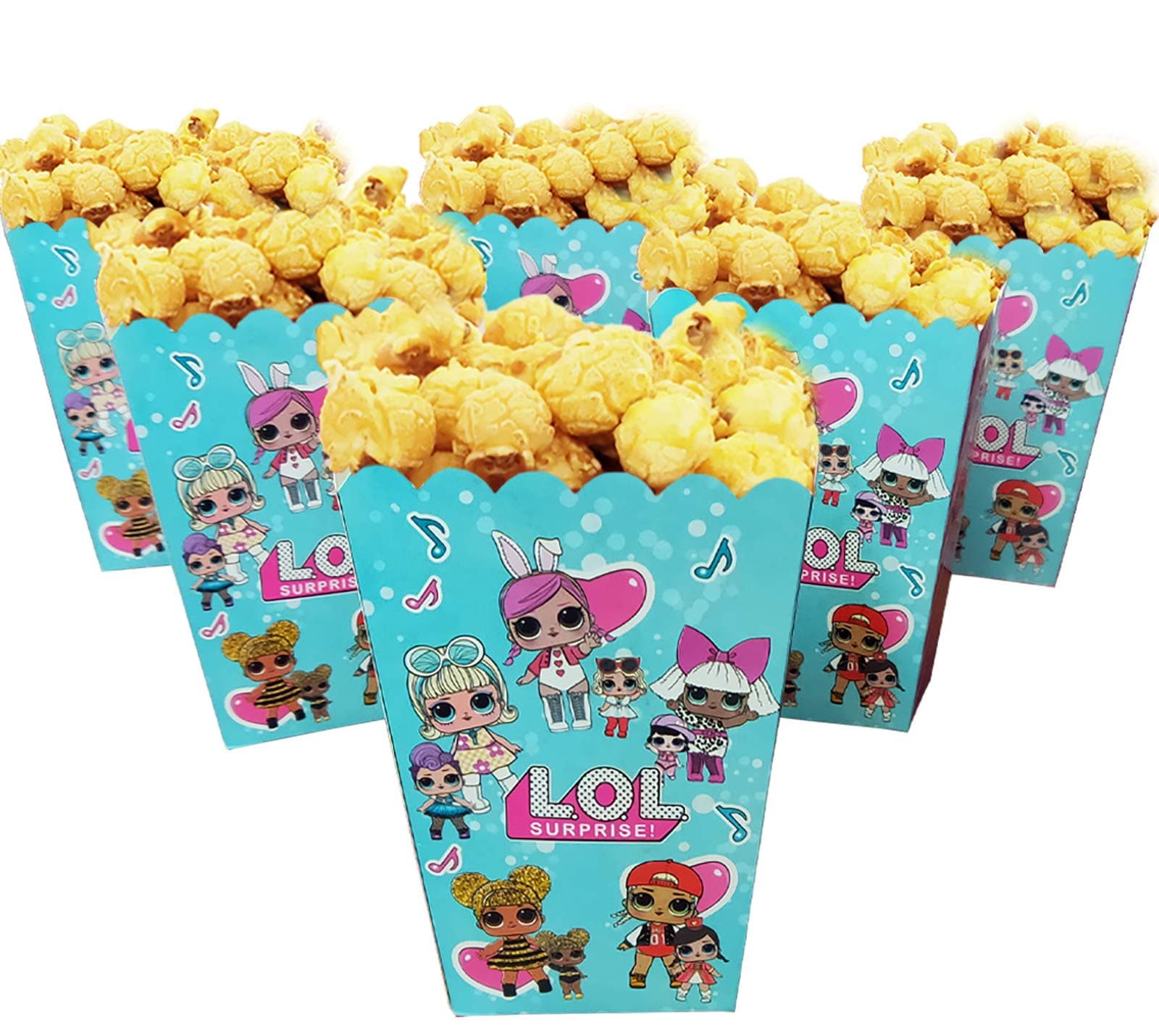 Dawei 12PC L.O.L Party Popcorn Boxes,Candy Container for Birthday Theater Themed for Kids L.O.L Themed Party