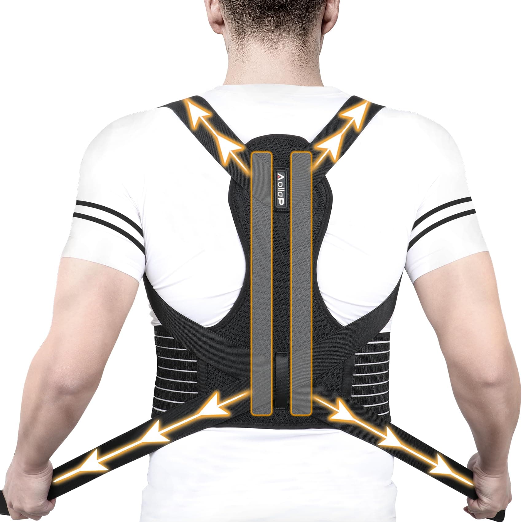 Aollop Posture Corrector for Women and Men - Back Brace Lumbar Support - Adjustable Back Support Straightener for Improving Posture & Neck Back Shoulder Pain Relief (Waist 27'' - 51'')