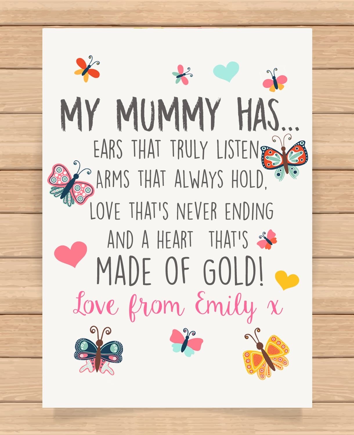 Personalised Presents Gifts For Step Mum Mummy Mother Grandma From Son Daughter Kids Birthday Mothers Day Christmas Xmas My Mummy Has Poem Quotes Prints Posters Wall Art Special Unique Ideas