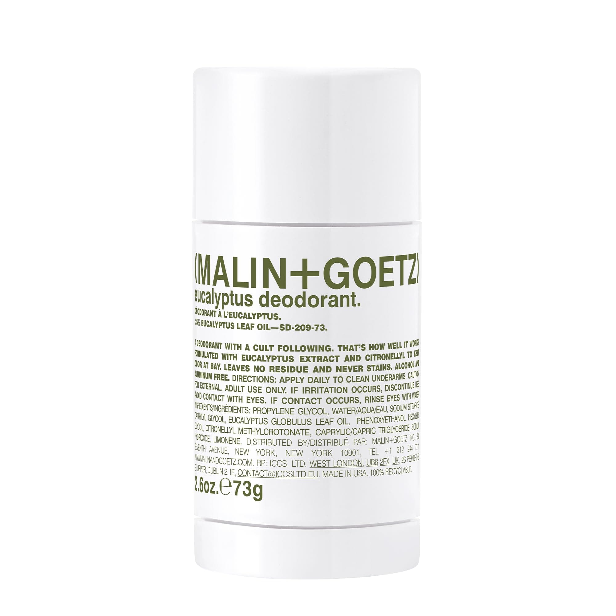 Malin + Goetz Eucalyptus Deodorant Stick - For Unisex, 2.6 oz