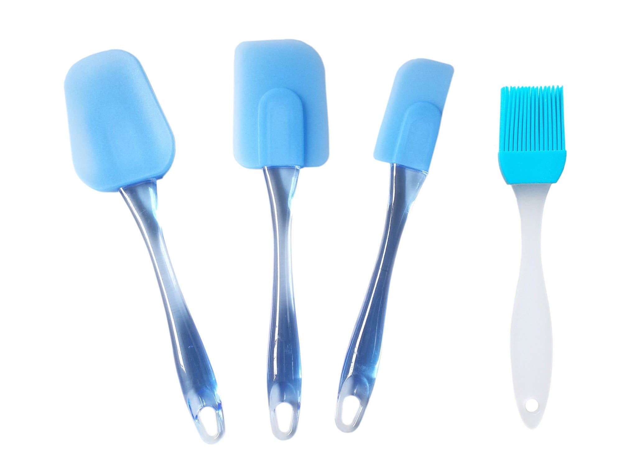 Premium Flexible 3 Piece Silicone Spatula Set + Bonus Silicone Brush - KitchenInstrument Brand