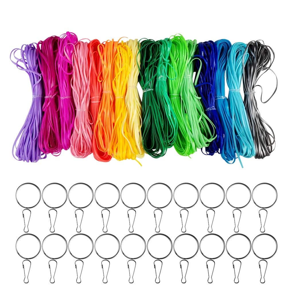 525 Feet Gimp Bracelet Scoubidou String Plastic Lacing Cord for Bracelet DIY Craft Jewelry Making with 40 Pieces Snap Clip Hook, 16 Colors