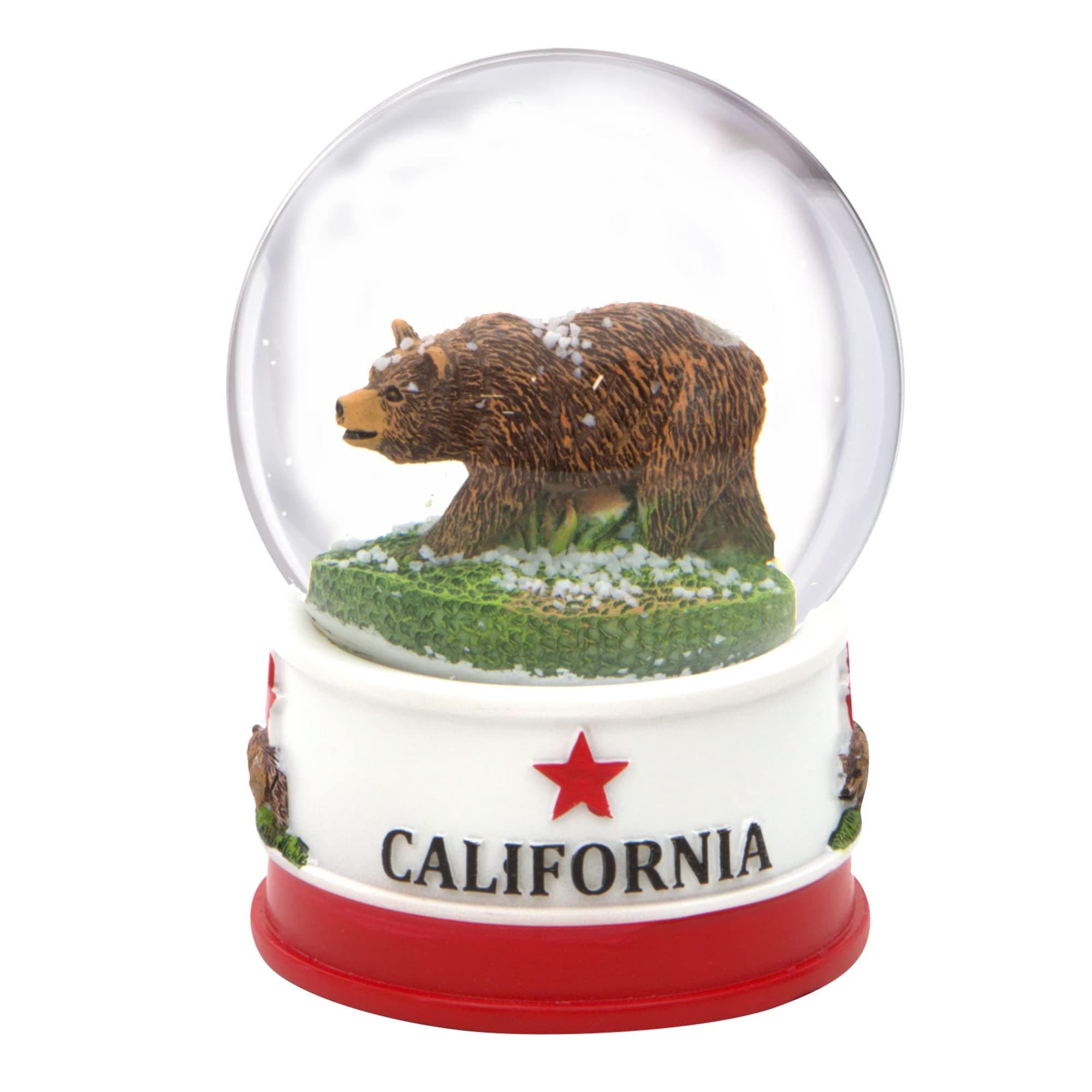 California Snow Globe State Flag Bear [3.5 Inches]