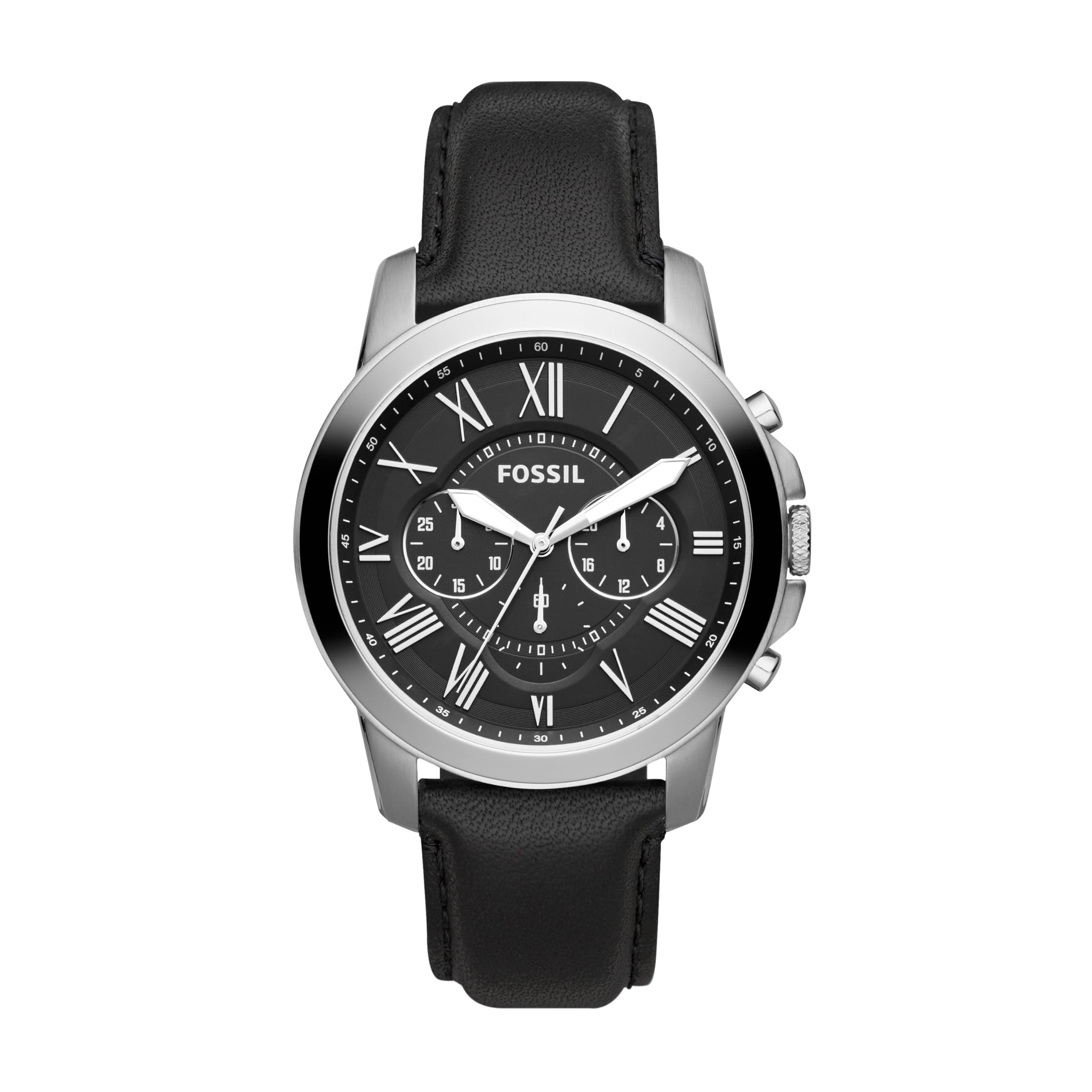 Grant Watch for Men, Quartz Chronograph Movement with Leather and Stainless Steel Strap