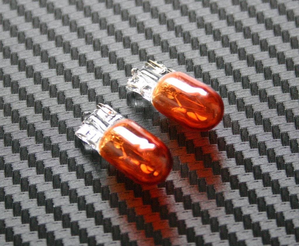 led22620 Halogen T10 W5W Wedge Standard Amber Replacement Side Repeater Light Bulbs